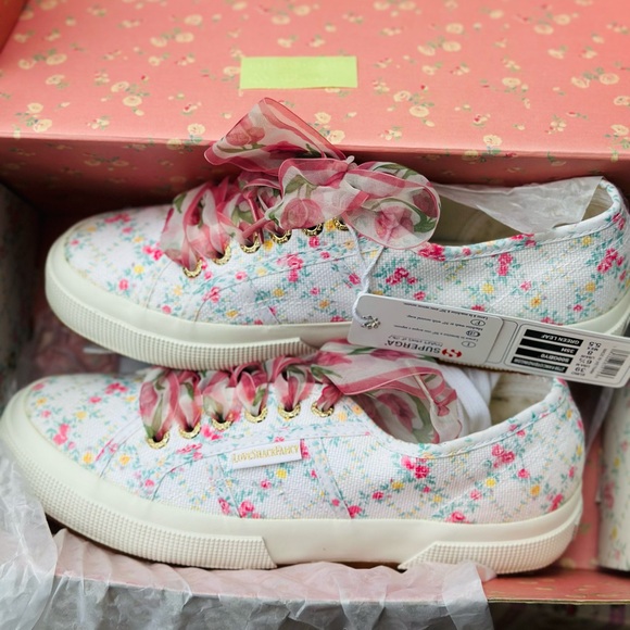LoveShackFancy x Superga 2750 Fancot Floral Sneaker - Green Leaf - Picture 4 of 5